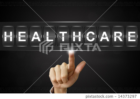 business hand clicking healthcare on Flipboard 14373297