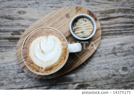 coffee on wood background 14375175
