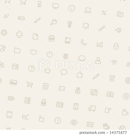 Light Tilted Seamless Pattern with Icons 14375877