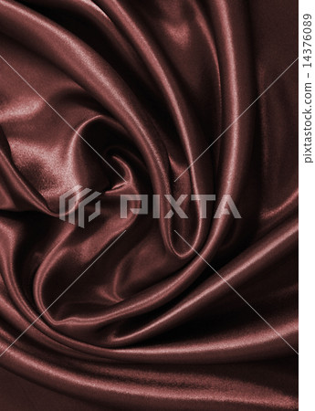 Smooth elegant dark brown chocolate silk as background 14376089