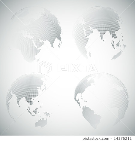 Set of dotted world globes, light design vector illustration 14376211