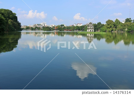 Hoan Kiem Lake in Hanoi, Vietnam 14376314