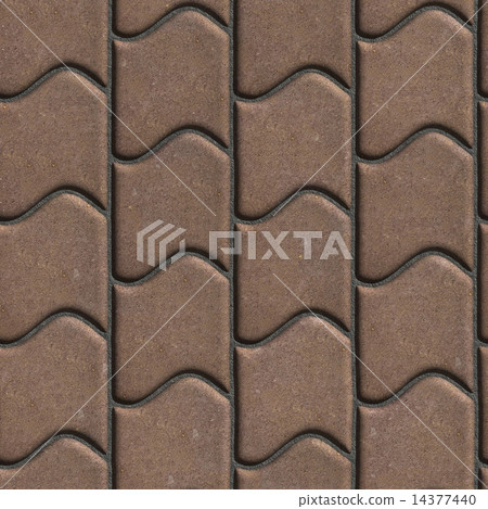 Brown Paving Slabs of the Wavy Form. 14377440