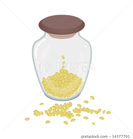 A Lot of Split Peas in Glass Bottle 14377791
