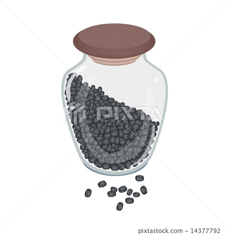 A Lot of Black Beans in Glass Bottle A Lot of Black Beans in Glass Bottle 14377792