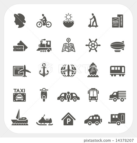 Transportation icons set 14378207