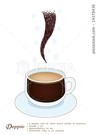 Doppio Coffee in A White Ceramic Cup 14378436