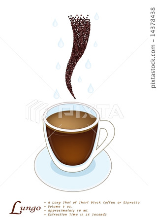 Lungo Coffee in A White Glass Cup 14378438
