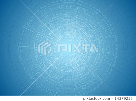 Abstract bright blue tech engineering background 14379235