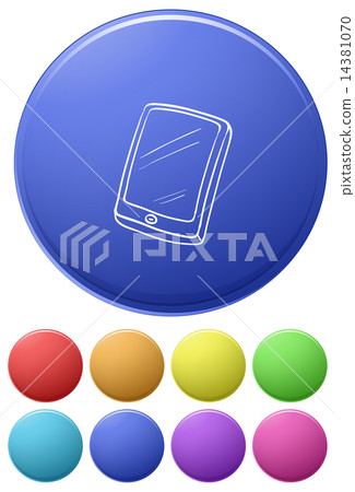 Small buttons and a big button with a cellphone Small buttons and a big button with a cellphone 14381070
