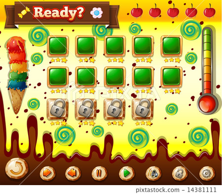 Game template with chocolate theme 14381111