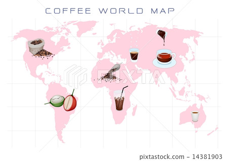 World Map with Coffee Production and Consumption World Map with Coffee Production and Consumption 14381903