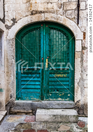 Wooden door in old house 14382417