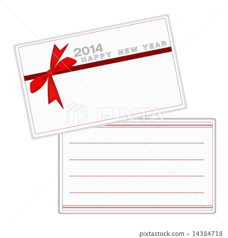 2014 New Year Cards with Red Ribbon 14384718
