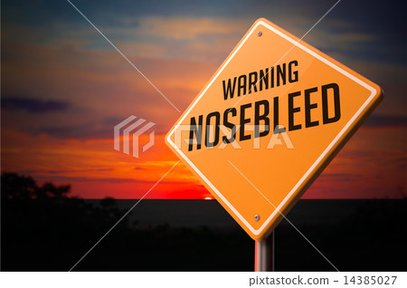 Nosebleed on Warning Road Sign. Nosebleed on Warning Road Sign. 14385027