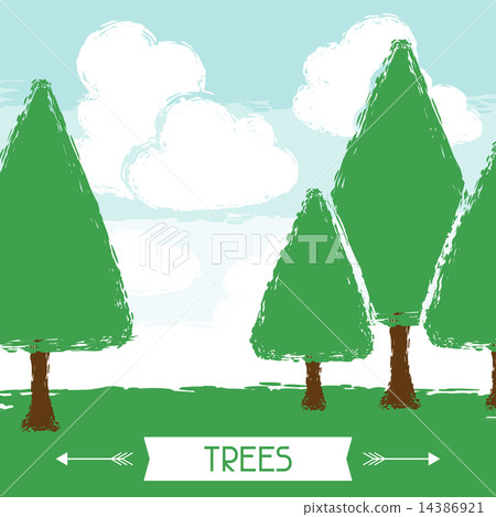 Natural background with trees in grunge style 14386921