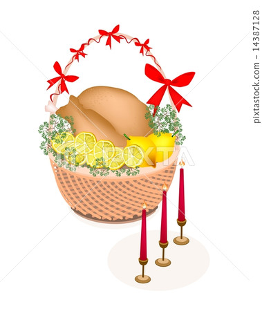 Brown Basket of A Delicious Roast Turkey Brown Basket of A Delicious Roast Turkey 14387128