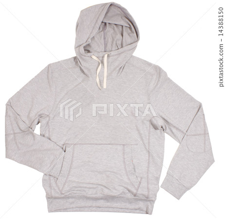 Gray hoodie sweater. Isolated on white background. 14388150