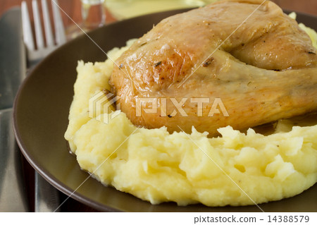fried chicken with mashed potato fried chicken with mashed potato 14388579