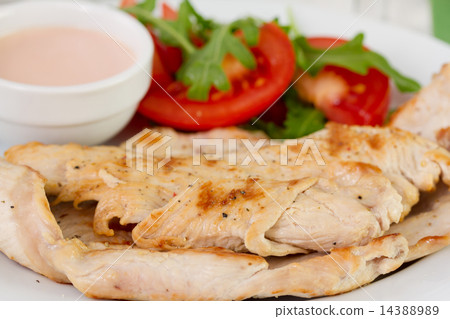 fried turkey with salad fried turkey with salad 14388989