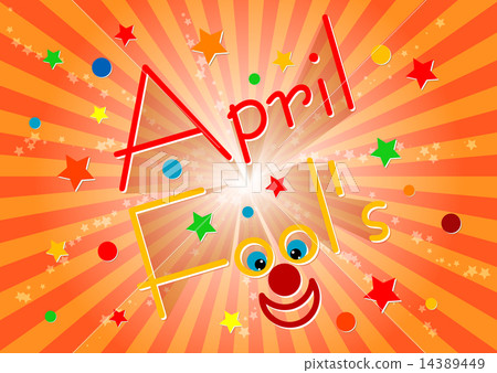 Postcard on April 1. Orange striped background 14389449