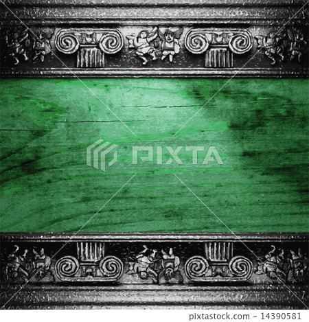 vector metal ornament on wood background vector metal ornament on wood background 14390581