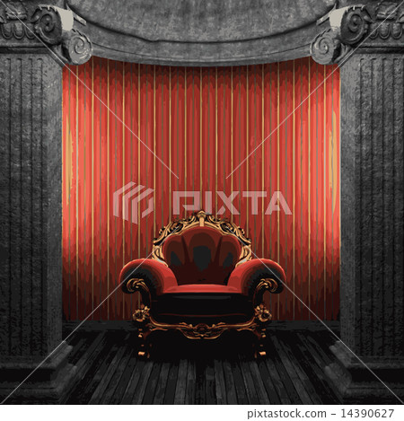 vector stone columns, chair and wallpaper vector stone columns, chair and wallpaper 14390627