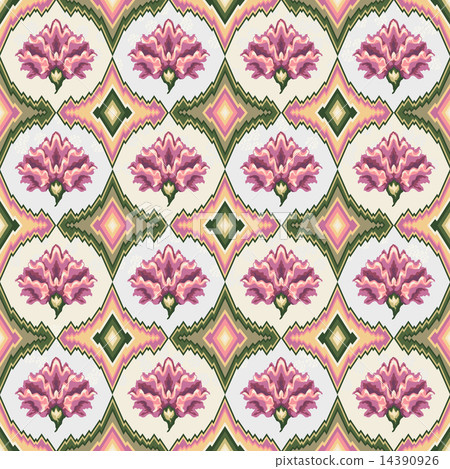 vector seamless pink floral pattern - Stock Illustration [14390926] - PIXTA