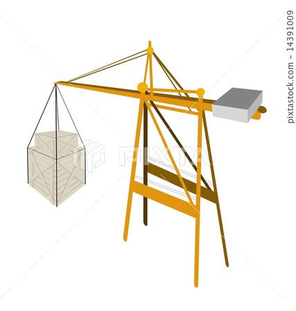Two Shipping Box Being Hoisted By A Crane 14391009