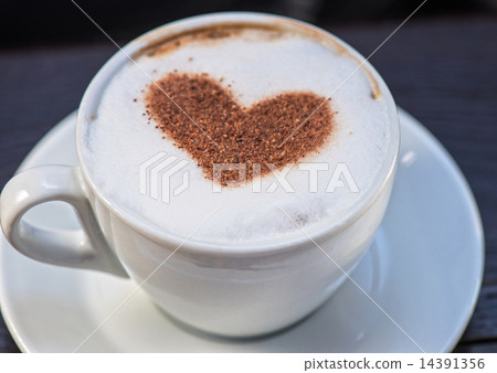 Coffee heart shape Coffee heart shape 14391356