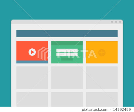 Simple browser window create website on blue background 14392499
