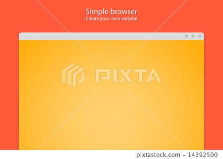 Simple browser window create website on red background 14392500