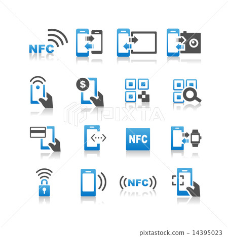 NFC technolgy icon set 14395023