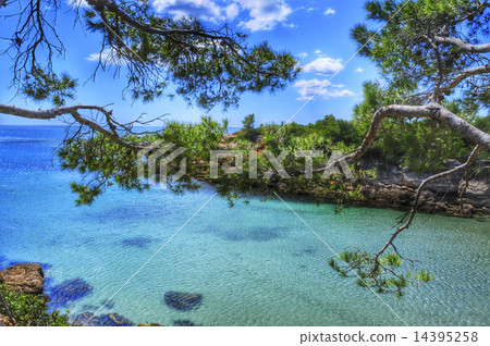 the Mediterranean Sea in the Costa Dorada, Spain the Mediterranean Sea in the Costa Dorada, Spain 14395258