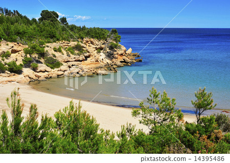 Cala Forn beach in Ametlla de Mar, Spain 14395486