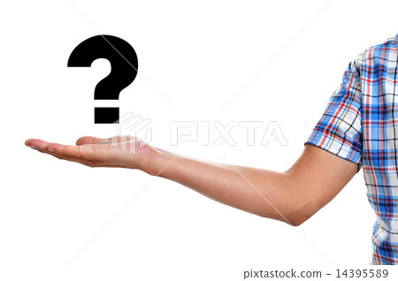 man holding a question mark 14395589
