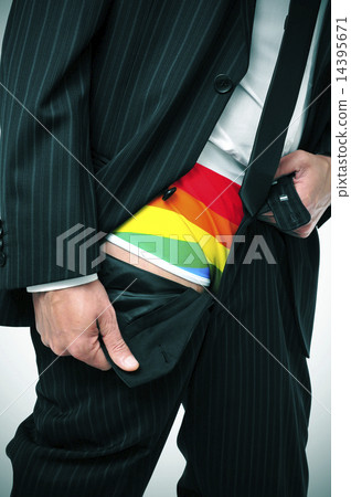 businessman with rainbow underwear businessman with rainbow underwear 14395671