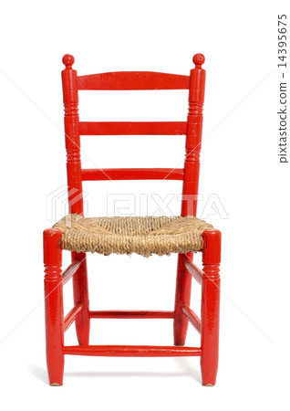 old red wicker chair 14395675