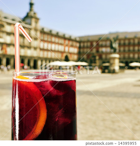 tinto de verano in Plaza Mayor in Madrid, Spain 14395955