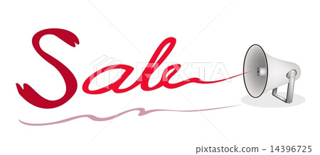 Megaphone Shouting Word Sale on White Background Megaphone Shouting Word Sale on White Background 14396725