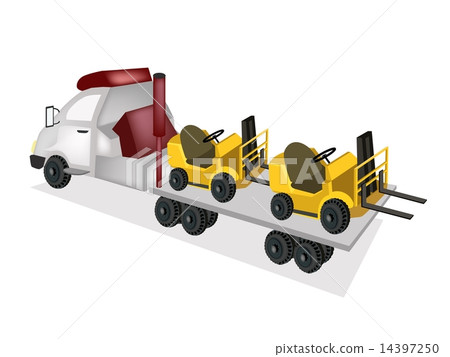 Tractor Trailer Flatbed Loading Forklift Trucks 14397250