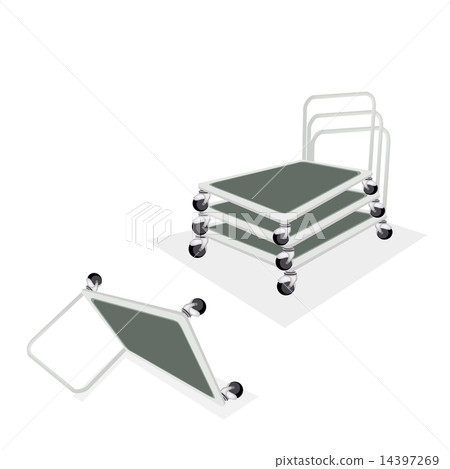 Stack of Hand Truck or Dolly on White Background 14397269