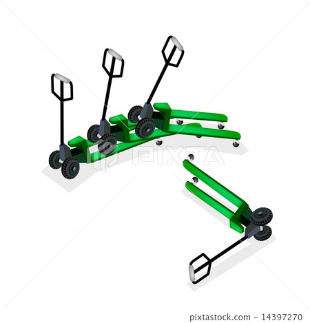 A Group of Pallet Truck on White Background A Group of Pallet Truck on White Background 14397270
