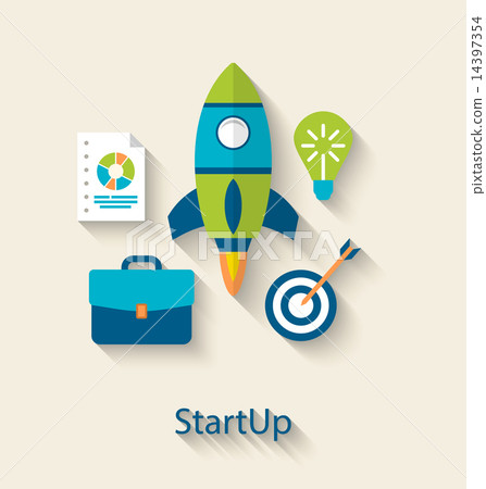 Concept new business project startup development - Stock Illustration ...
