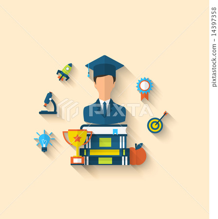 Flat icons of magister and objects Flat icons of magister and objects 14397358