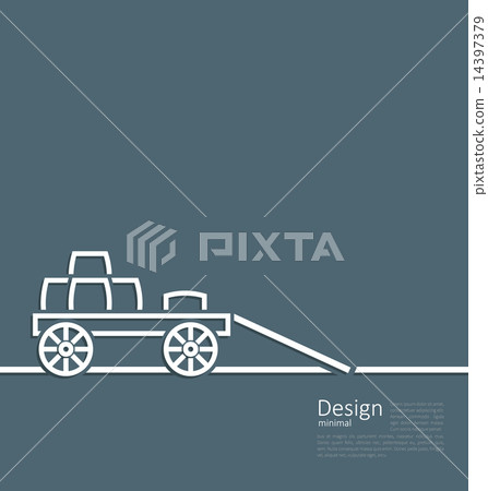 Freight wagon cartage loaded with wine casks 14397379
