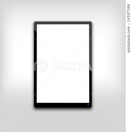 Black tablet pc computer blank white screen 14397399