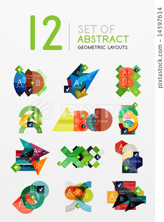Set of vector abstract geometric layout - Stock Illustration [14397614 ...