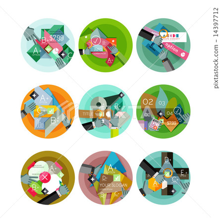 Set of flat design circle infographic icons Set of flat design circle infographic icons 14397712