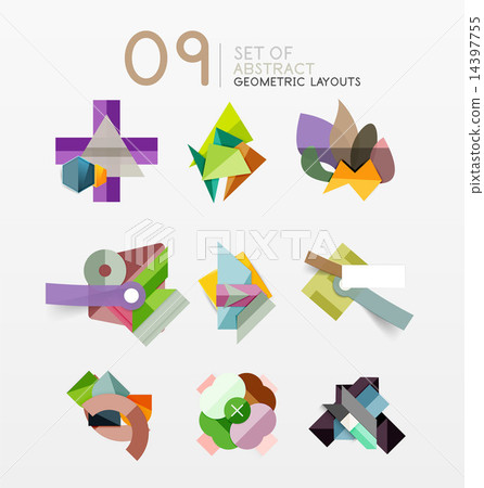 Set of vector abstract geometric layout - Stock Illustration [14397755 ...